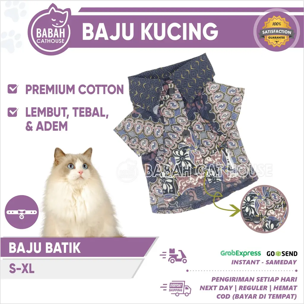 BAJU BATIK Kucing Anjing Murah Aksesoris Lucu Pakaian Hewan Peliharaan Besar Kecil Kitten Dewasa
