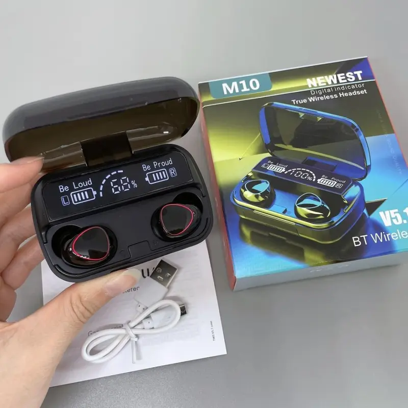 Headset Bluetooth TWS Pro Gaming LED Powerbank Headphone 5
