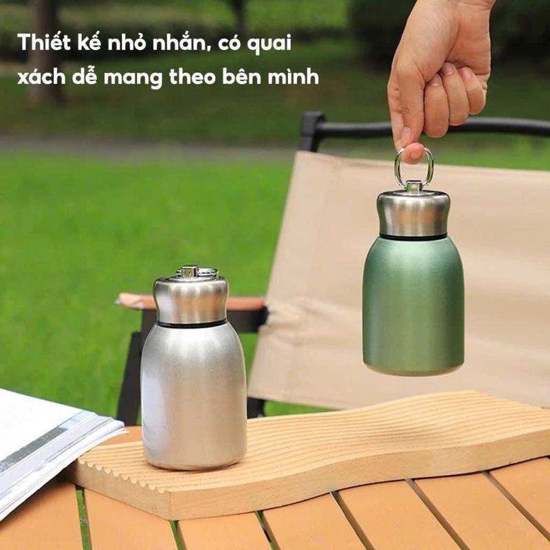 Bình Giữ Nhiệt Đựng Cafe INOX Cao Cấp Proki Dung Tích 300ml Bình Giữ Nhiệt Cà Phê Có Quai Xách - Gốm sứ Luxury