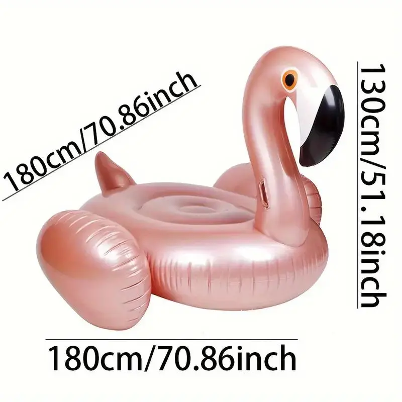 Inflatable Flamingo Swimming Float, Inflatable Swimming Ring with Handle, Swimming Pool Float for Adults, Water Sports Equipment for Summer Pool Party 1