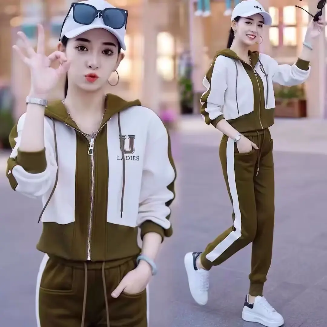 Bộ Đồ Quần Áo Thể Thao Thường Ngày Đầu Xuân, Quần Áo Nữ, Thời Trang Nhỏ Tuyệt Vời, Áo Len, Bộ Hai Mảnh, Thích Hợp Cho Mùa Xuân Và Mùa Thu, Hàng Mới Về 2024