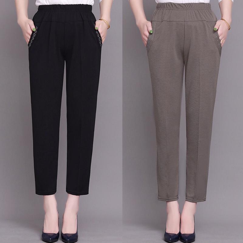 Product Introduction of Quần trung niên nữ ống đứng, quần trung niên cho các chị các mẹ Women Đen Voi Tim 5