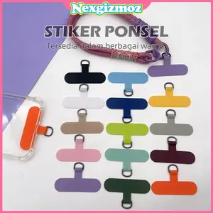 Klip Lanyard Ponsel Ins Jaring Merah Ultra Tipis Gasket High-End Stiker Kartu Kuat Klip Rantai Ponsel Gasket Patch Tetap Konektor Lanyard Casing Ponsel Baru