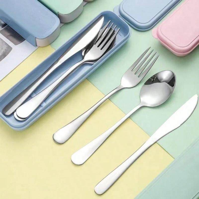 Product Introduction of C&S    Portable Stainless Steel Travel Tableware Set with Storage Box - Chopsticks, Fork, Spoon, Knife, Ideal for Camping, Kitchen Use and as a Christmas Gift 14