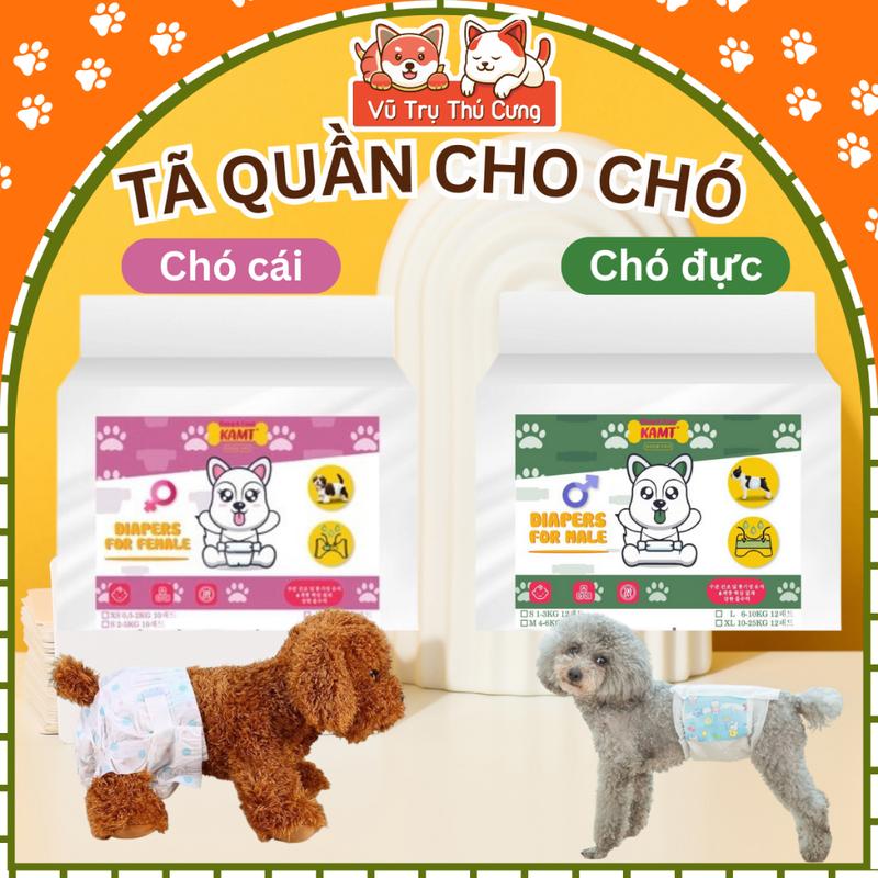 Bỉm cho chó Kamt Tã quần cho chó cái và chó đực siêu thấm hút 10 miếng