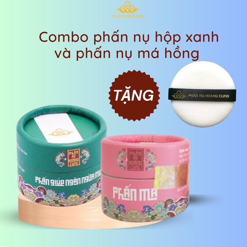 Phấn nụ hộp xanh và phấn nụ má hồng Phấn Nụ Hoàng Cung