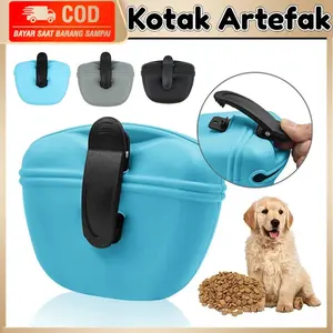 Portable Tas Pouch Tempat Snack Silicone Treat Pouch Dog Training Snack Bag Tas Silikon Kantong Cemilan Anjing