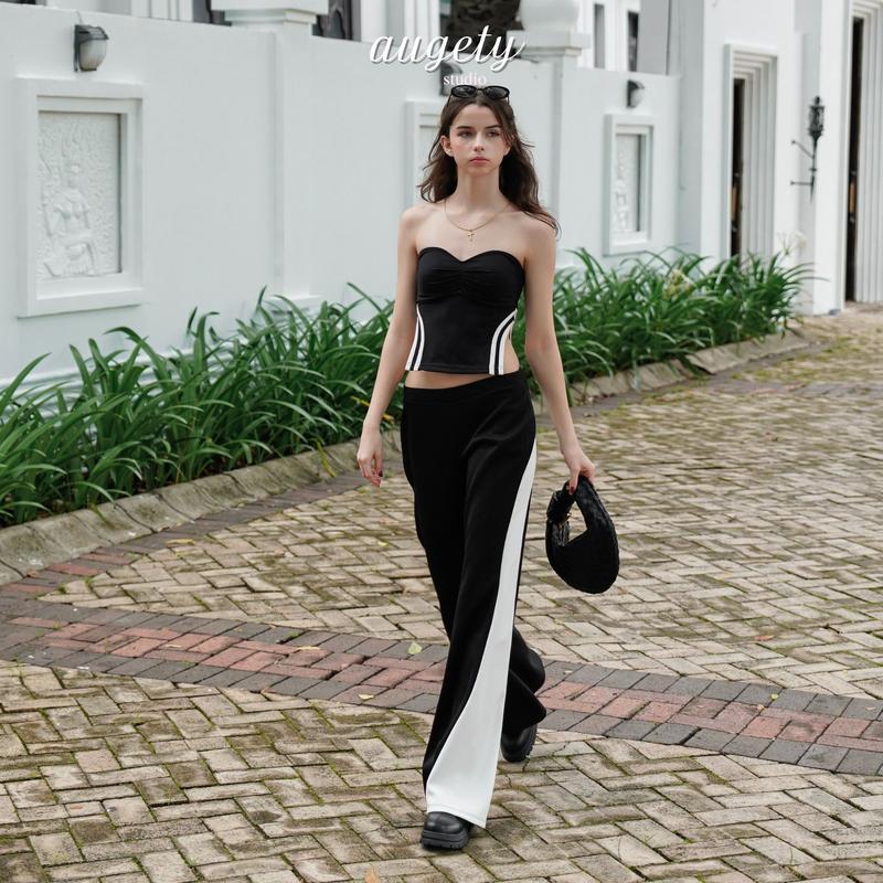 Product Introduction of Áo Ống Croptop Nữ Xẻ Tà Xếp Ly Ngực, AUGETY Mayson Tube Top 13