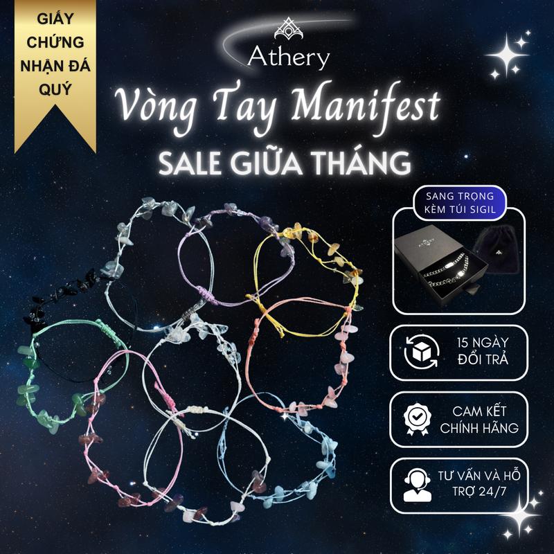  Vòng tay Manifest - Đá thạch anh phong thuỷ tự nhiên - Trang sức Phụ kiện thời trang Unisex - Athery kết nối năng lượng 
