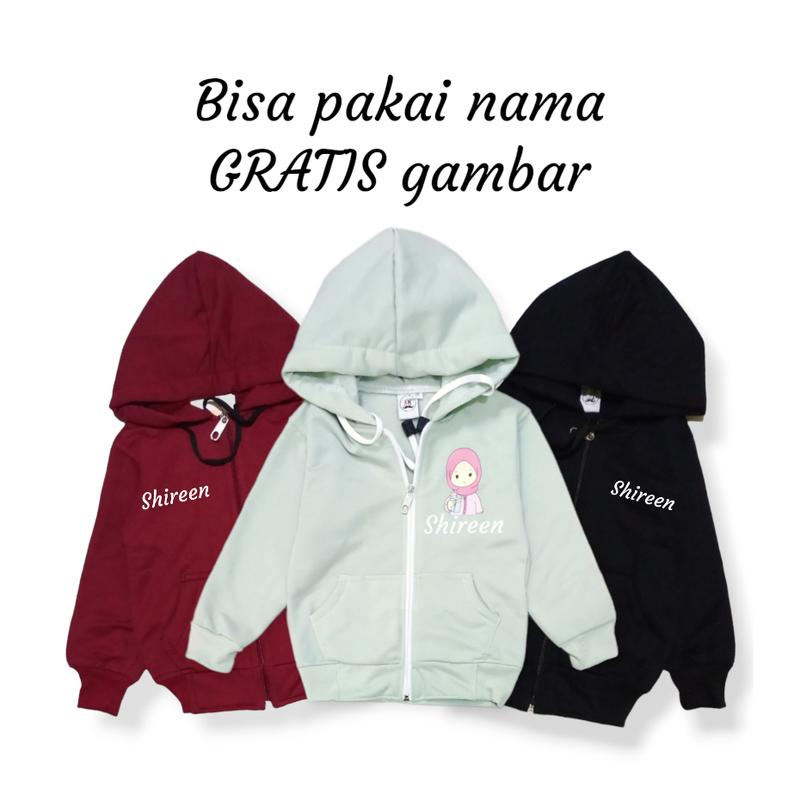 Jaket Anak Pakai Nama Costom Laki laki dan Perempuan bahan Katun Fleece Fashion 0