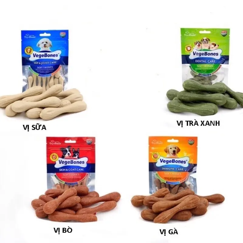 XƯƠNG THƯỞNG VEGEBONE CHO CHÓ SIÊU NGON 60GR,xương gặm sạch răng chó mèo bánh thưởng ăn vặt cho chó mèo 2