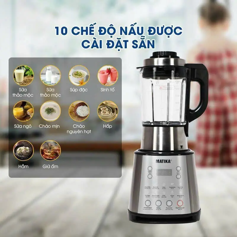 Máy làm sữa hạt đa năng Matika 0