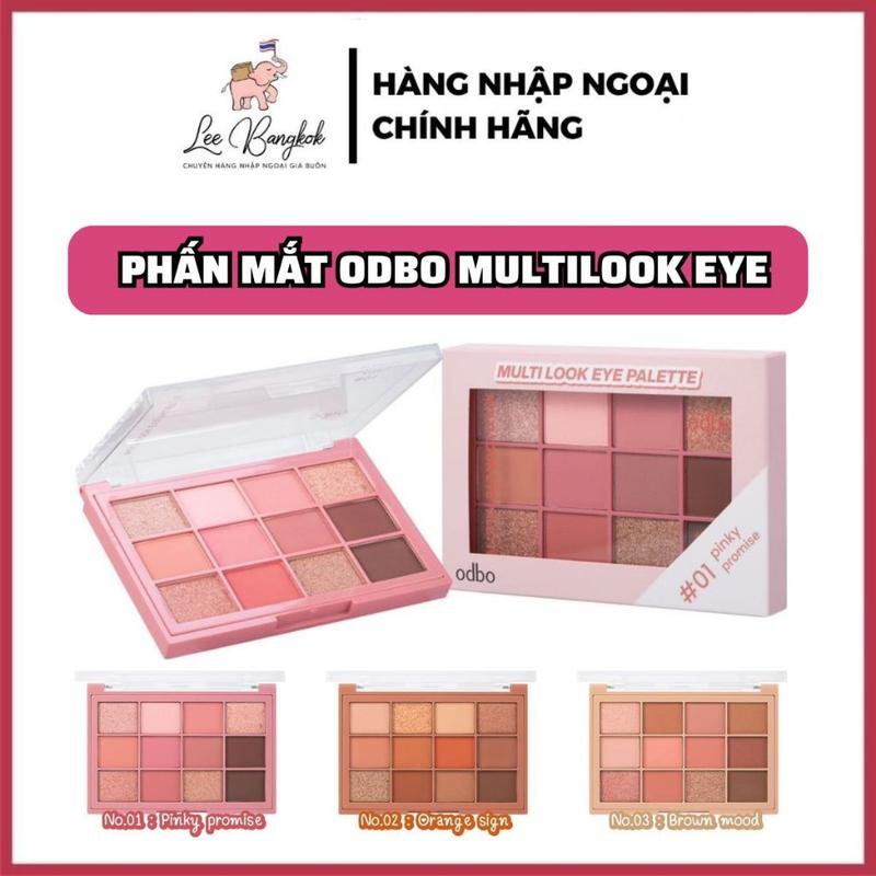 [Nội Địa Thái] Bảng Phấn Mắt 12 Ô ODBO Multi Look Eye Palette OD2012 Có Nhũ Cho Mắt Tươi Sáng Thái Lan