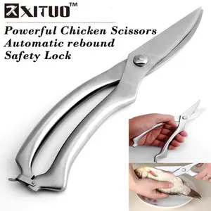 XITUO Gunting Dapur Kitchen Bone Scissors Stainless Steel - HU14 Ayam Ikan Peralatan Gagang