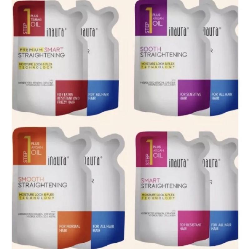 Product Introduction of Inaura Magia Straight Smoothing Keratin System Pouch 130ML Step 1 & Step 2 All Variant Lengkap - paket lengkap sudah termasuk step 1 & step 2 Meluruskan 1