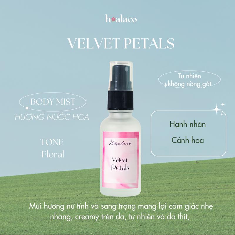 Body Mist Velvet Petals - Xịt Thơm Toàn Thân Hương Nước Hoa Cho Nữ Mùi Nhẹ Nhàng, Tiểu Thư