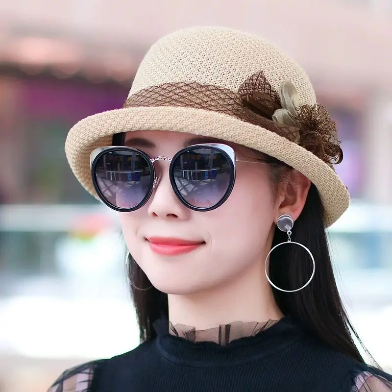 Mũ Rơm Mỏng Thoáng Khí, Phong Cách Hàn Quốc, Dành Cho Nữ, Dễ Phối Đồ, Thích Hợp Cho Mùa Xuân Và Mùa Hè, Mũ Lưỡi Trai, Thời Trang Trung Niên, Mũ Phong Cách Cho Mẹ, Mũ Thường Ngày