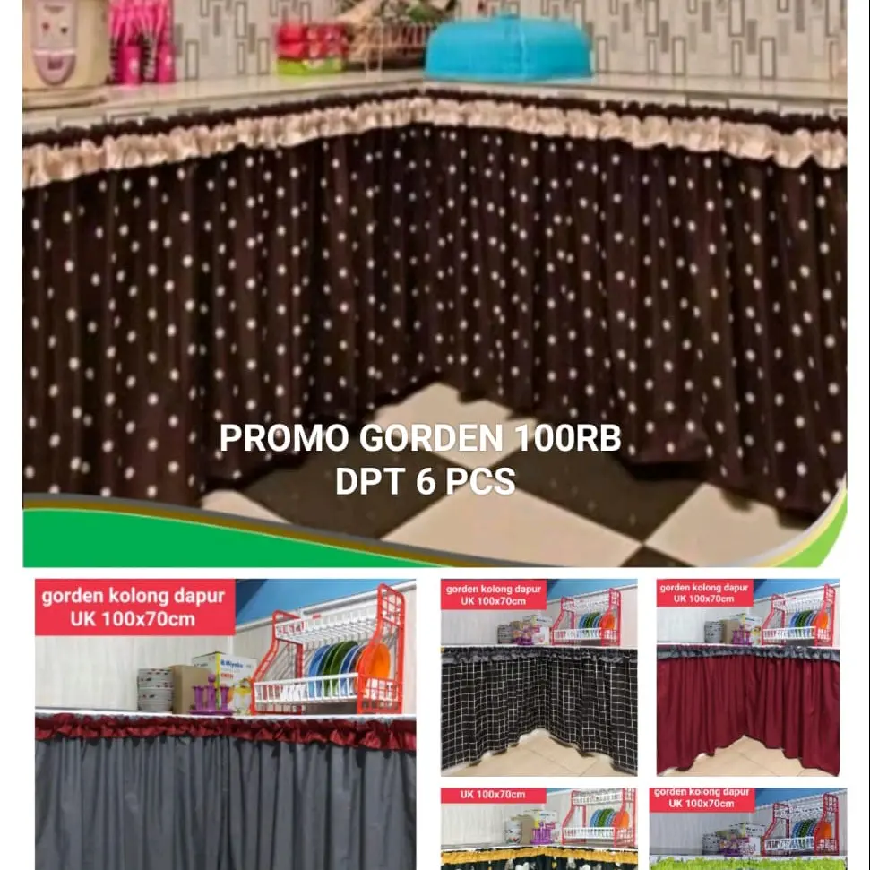 PAKET HEMAT gorden kolong dapur 100rb 6pcs