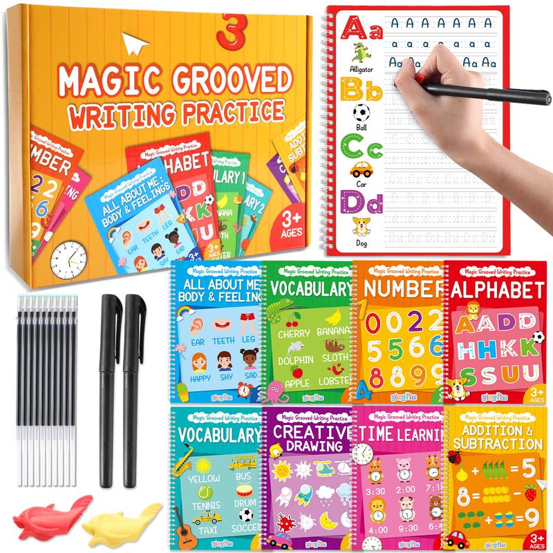 Magic Ink Cursive Writing Book 8 Pieces Magic Grooved Writing Practice Books Disappearing Ink - TikTok ...