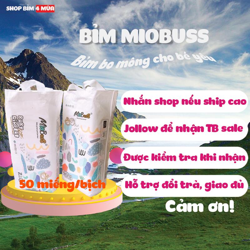 Miobuss 50 miếng 1 bịch tã quần bo mông đủ size 0-5 M L XL 2XL 3XL 4XL Bỉm có dán sau cuộn bỉm sau khi dùng.