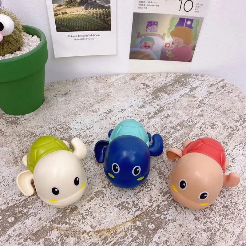 Mainan Mandi Anak Kura Kura Lucu Tanpa Baterai Turtle Chubby Swim Bath Toys - 9 cm 2