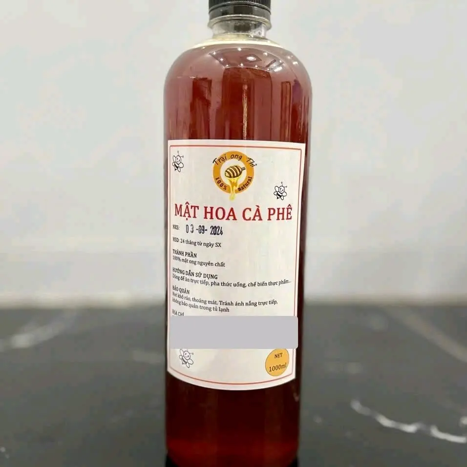1 Lít mật ong hoa cà phê nguyên chất 1000ml/chai-1,4kg