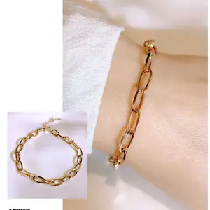 gelang paperclip polos titanium anti karat Premium Perhiasan Bracelets