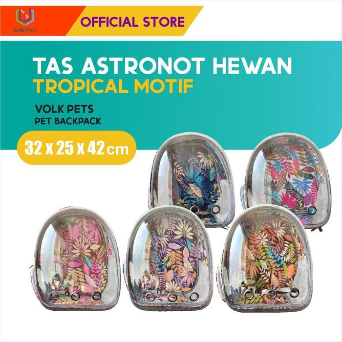 Gambar Volk Pets Backpack Tropical Motif for Cat & Dog / Tas Astronot dari M-Pets Volk Pets Indonesia Kota Tangerang Tokopedia