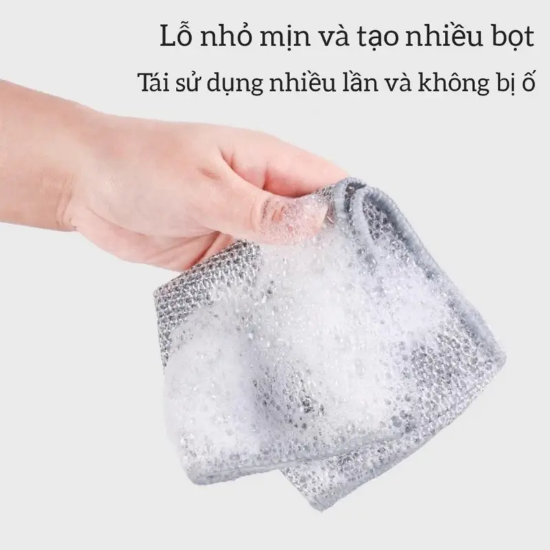 [ Combo 10 Tặng 1 ] Giẻ Rửa Chén, Khăn Rửa Chén Dây Kim Loại Lau Bồn Rửa Chén Cọ Rửa Xoong Nồi Chén Bát, Tấm Cọ Rửa Đa Năng Không Mài Mòn Dụng Cụ Rửa Làm Sạch Thép không gỉ Hai mặt Có thể tái sử dụng Bọt Biển Rửa Bát 3
