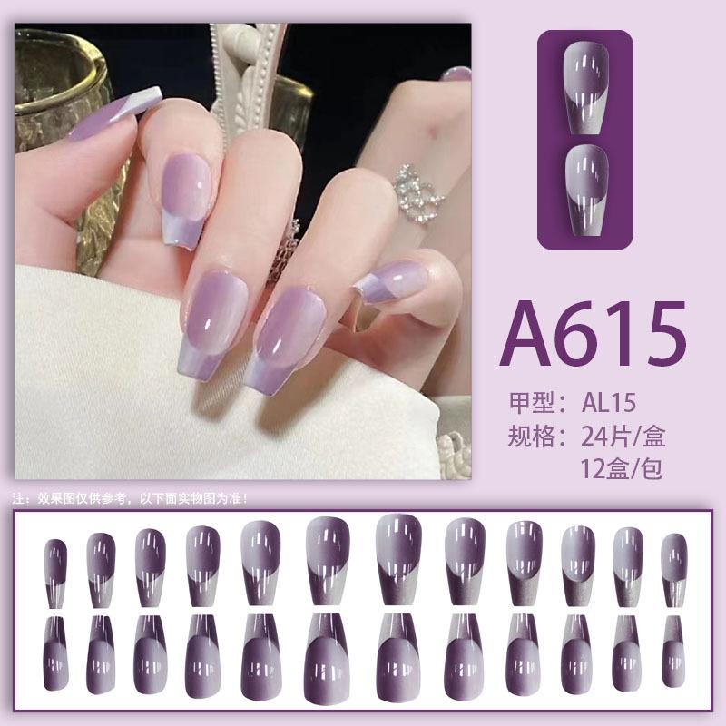 Product Introduction of Summer Autumn Gentle Simple Pure Desire Style Wearable Nail Tips Printed Solid Color French Style Detachable Fake Nails 1