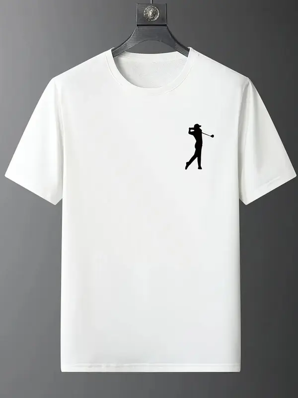 Men's Figure Print Round Neck Tee, Casual Regular Fit Short Sleeve T-shirt for Summer, Fashion Men's Top for Daily Wear 5