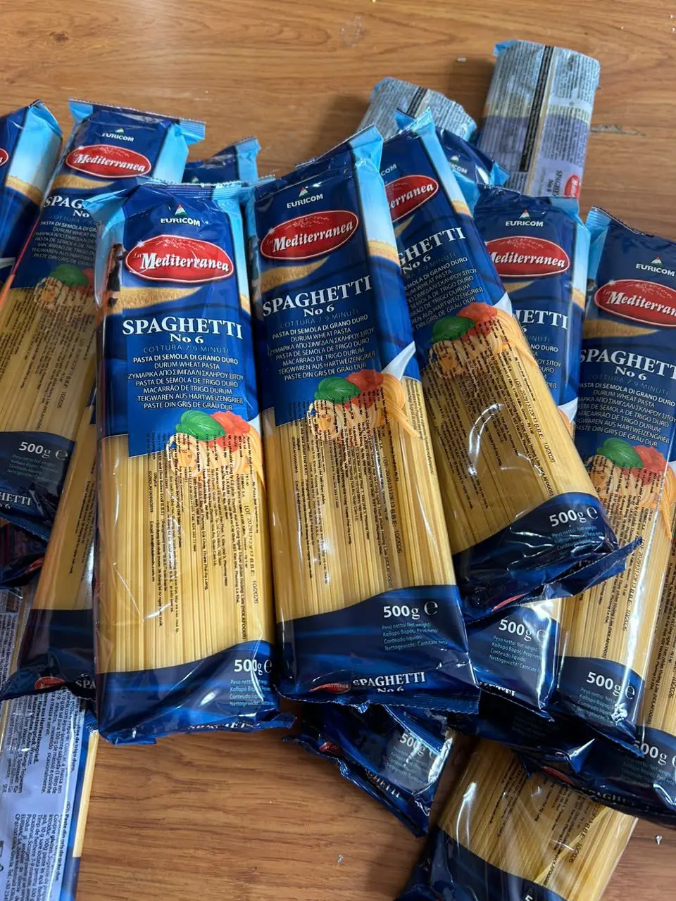 01 gói Mỳ ý Spaghetti EURICOM sợi số 6 gói 500g date 2028