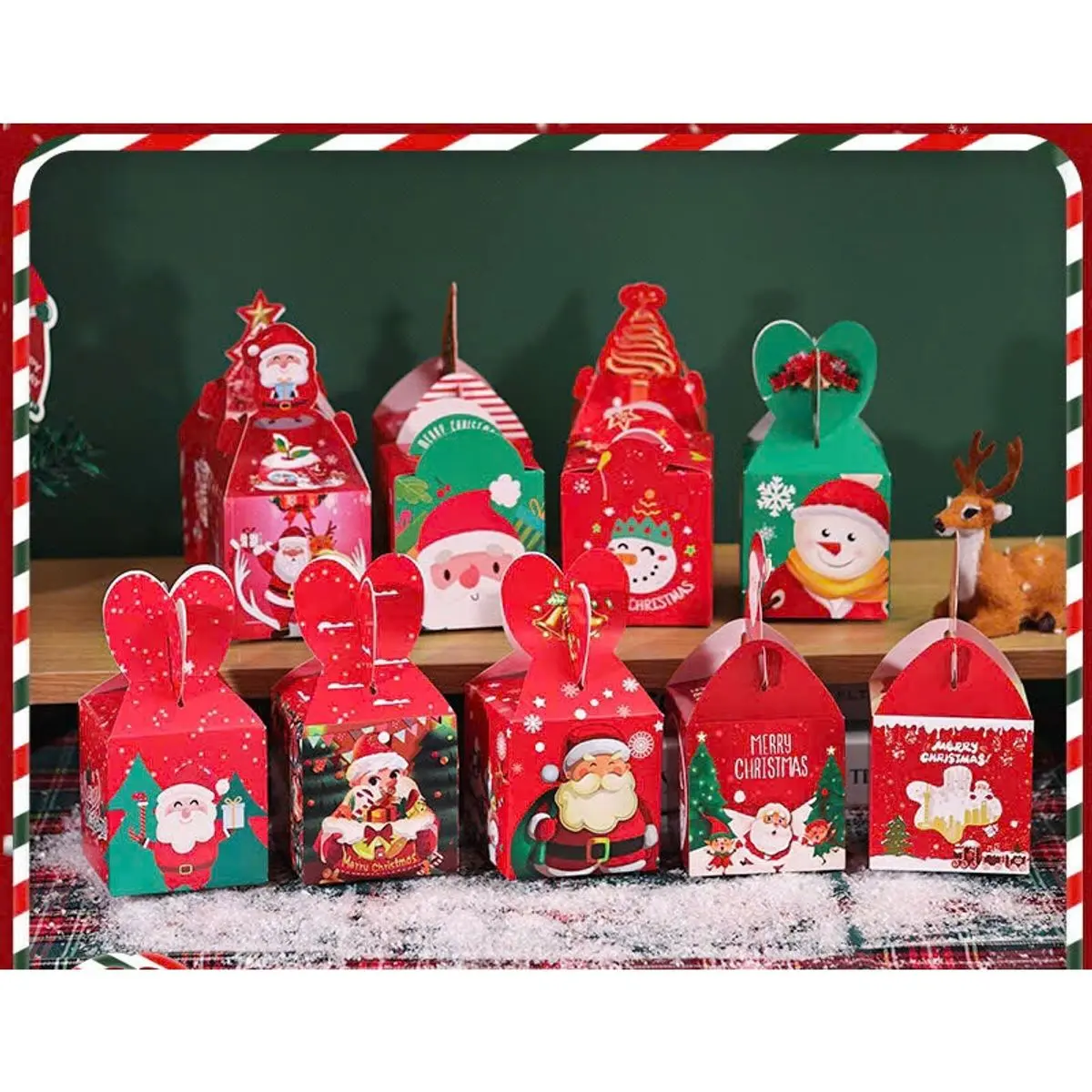 Hộp quà tặng- hộp quà Noel cho bé- Hộp đựnġ quà Giáng sinh siêu dễ thương 3D- trang trí boxing day