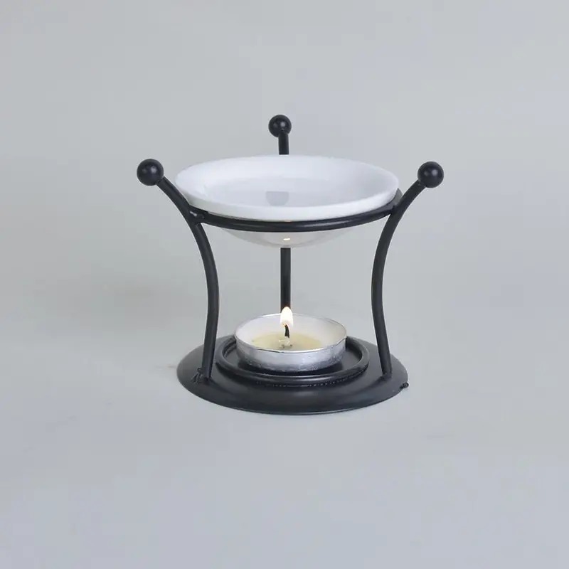 Candle Holder, 1pc Essential Oil Burner, Ceramic Tea Light Wax Candle Burner, Aroma Diffuser for Home Decor, Desktop Ornament 2