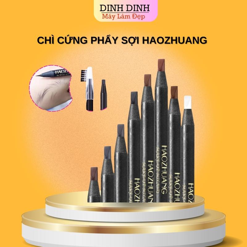 Chì Kẻ Mày Phẩy Sợi Haozhuang, Kẻ lông mày cứng sắc nét, chống nước, lâu trôi Makeup Trang điểm