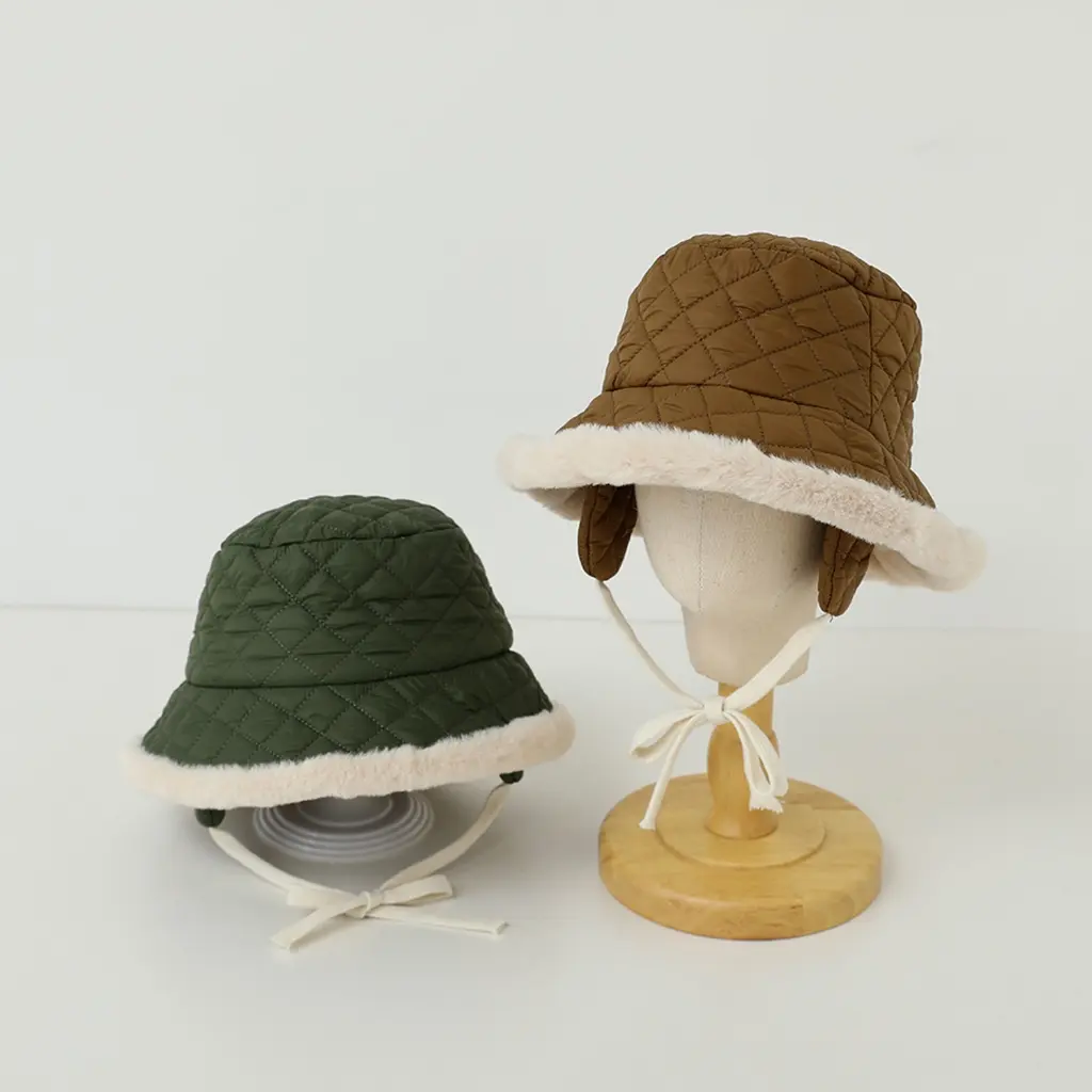 Baby Big Brim Basin Hat Fisherman Hat Winter Warm Keeping Hat Ear Protections for Infant Toddler Aged 2-6Years