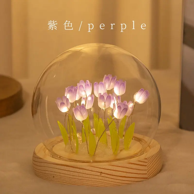 [Giá đang rẻ nhất] Đèn Ngủ Hoa Tulip Nhiều Màu Sắc Thủ Công DIY, Đèn Hoa Để Bàn, Để Decor Trang Trí, Quà Tặng Ý Nghĩa Trong Các Dịp Lễ 5