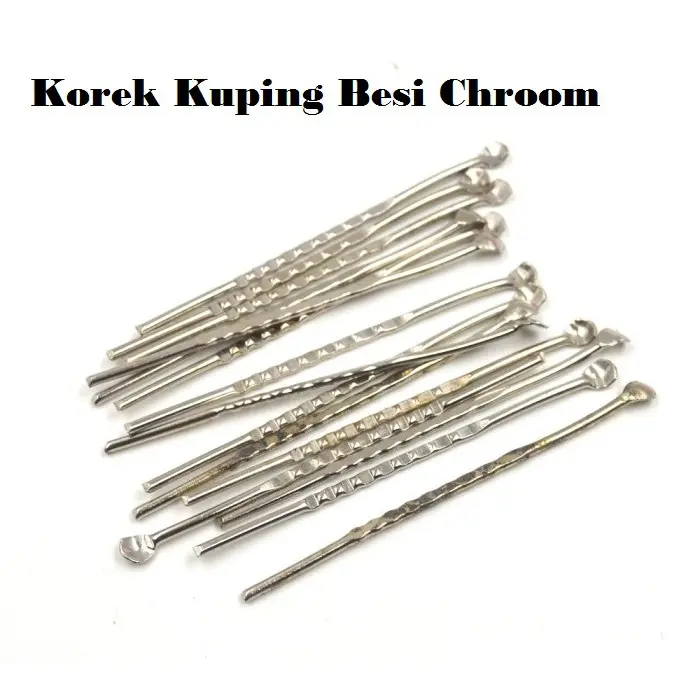Korek kuping - pinset telinga - pembersih telinga bahan besi croom harga per 4 pcs Ear Removal Kotoran 6