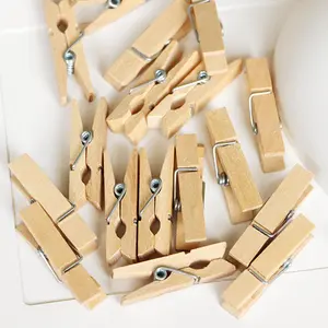 Wooden Clip 3,5cm / Jepit Foto Polaroid / Jepit Kayu / Wooden Peg Warna NATURAL BROWN