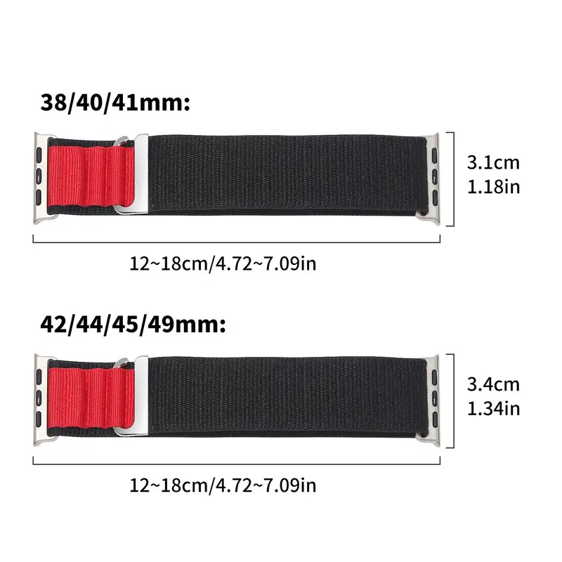 Nylon Watch Band (Band Only), Breathable & Durable Watch Band for iWatch 10 9 8 7 6 5 4 3 2 1 SE Ultra, Smart Watch Accessories 1
