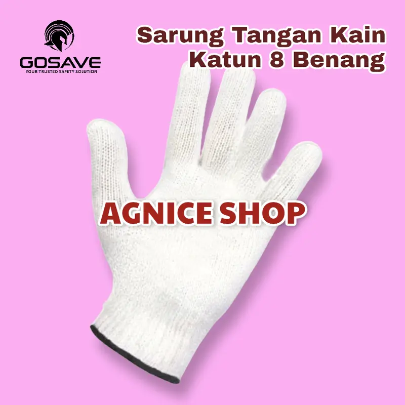 Per Lusin Sarung Tangan Kain Katun 8 Benang Gosav Rajut Kualitas Super 1