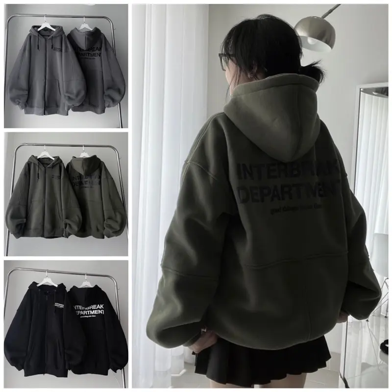 Áo Khoắc Nỉ Form Rộng Nam Nữ Chất Nỉ Bông Unisex INTE Women Hoodie