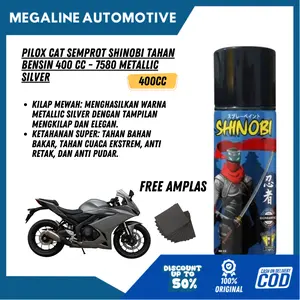 Pilox Cat Semprot Shinobi Tahan Bensin 400 CC -  7580 Metallic Silver
