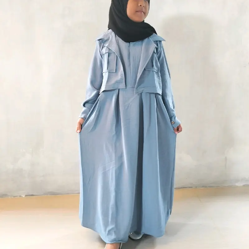 GAMIS CARDI ANAK perempuan/gamis crincle anak 3