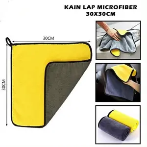 YM Kain Lap Microfiber Abu Kuning Ukuran 30 x 30 cm Microfiber Serbaguna
