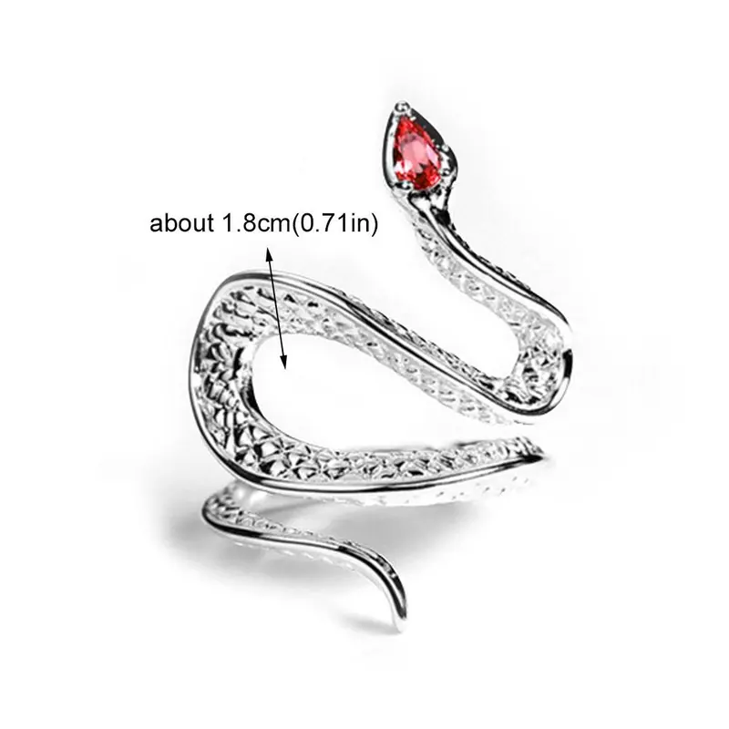 Nhẫn Rắn, Topaz Xanh Aquamarine, Thiết Kế Độc Đáo Sáng Tạo, Phong Cách Ngầu J0T4, Có Sẵn Làm Mờ 4