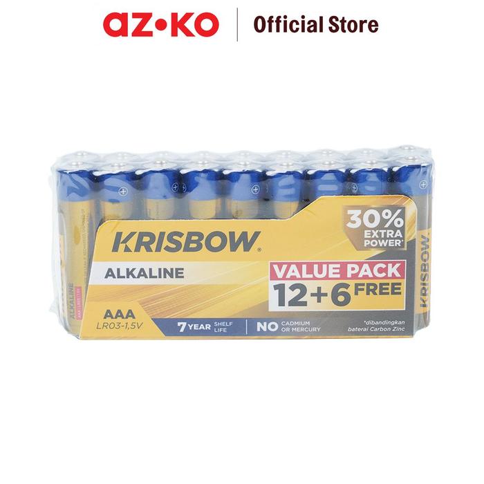 Gambar AZKO Krisbow Set 18 Pcs Baterai Alkaline Aaa - Kuning Batre Cadangan Batre Battery Bateray Peralatan Elektronik dari AZKO ID Kota Administrasi Jakarta Pusat Tokopedia