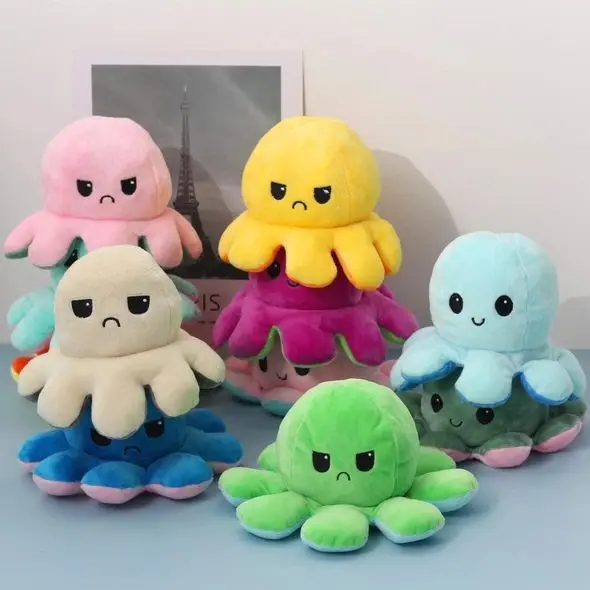 Viral !! Boneka Gurita Bolak Balik Cumi Octopus Doll Emoji Lucu Bahan halus Lembut Murah Dolls 1
