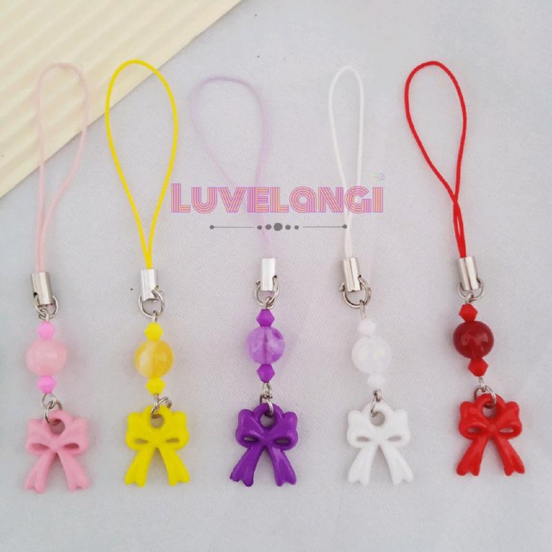 (pita pastel) Strap hp manik / phone charm minimalis / gantungan hp manik-manik 2