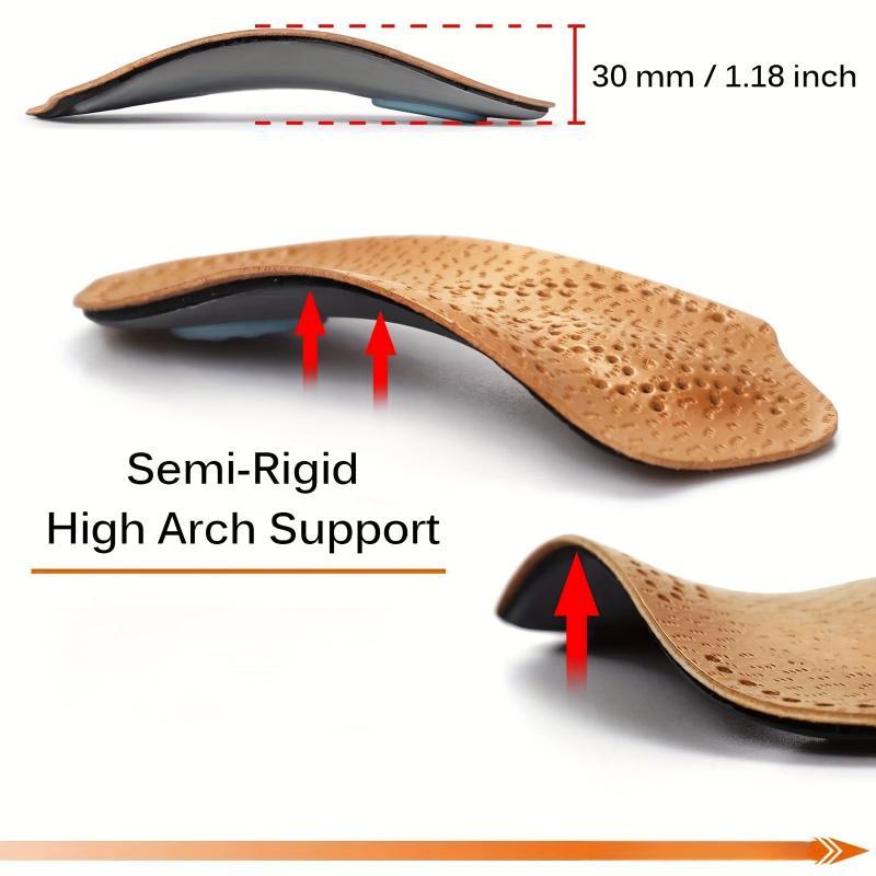 High Arch Support Insoles with Heel Cushion, Shock Absorbing PU Material Breathable Comfortable Latex Metatarsal Pads, Sports Shoe Accessories for Running & Walking 2